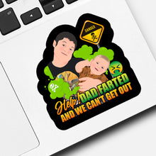 Load image into Gallery viewer, Help Dad Farted Sticker Personalized
