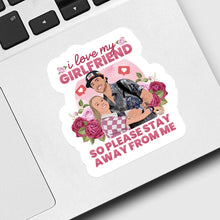 Load image into Gallery viewer, I Love My Girlfriend Sticker designs customize for a personal touch
