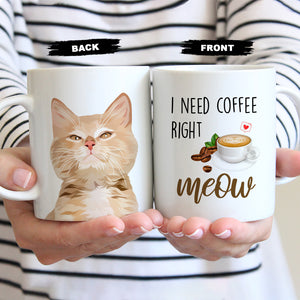 Need Coffee Right Meow Funny Coffee Mug Customized