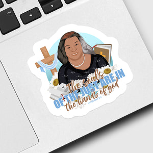 In The Hands of God Memorial Sticker designs customize for a personal touch