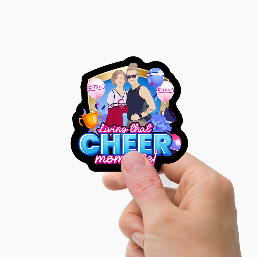 Living that Cheer Mom Life Stickers Personalized