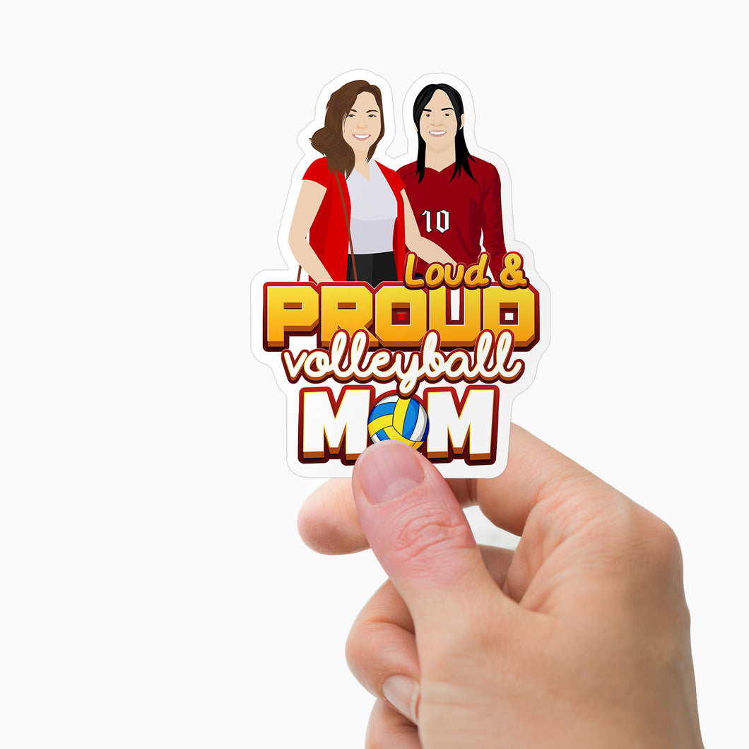 Loud and Poud Volleyball Mom Stickers Personalized
