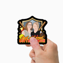 Load image into Gallery viewer, Loud and Proud Softball Mom Stickers Personalized
