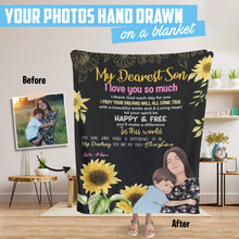 Load image into Gallery viewer, Love Mom to My Son throw blanket personalized
