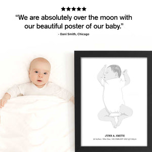 Custom Drawn Baby Portraits