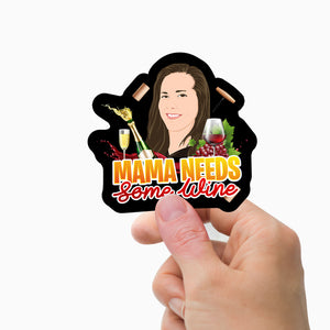 Mom and Wine Stickers Personalized