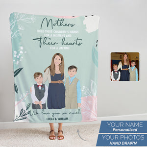 Mother’s day gift fleece blanket personalized