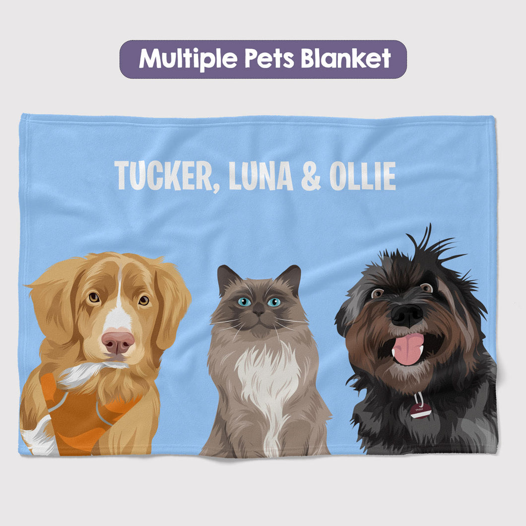 Custom Multiple Pets Blanket