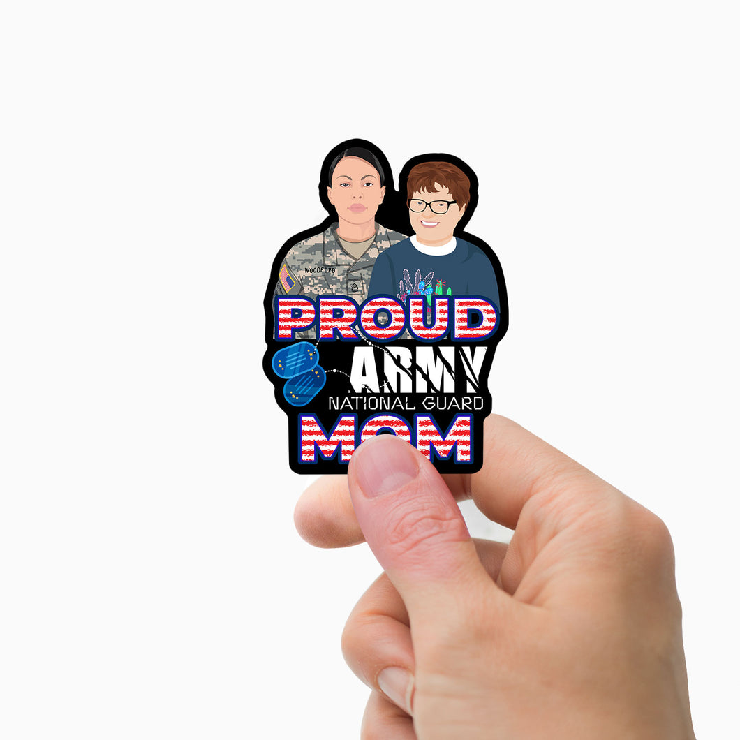 National Guard Proud Mom Stickers Personalized