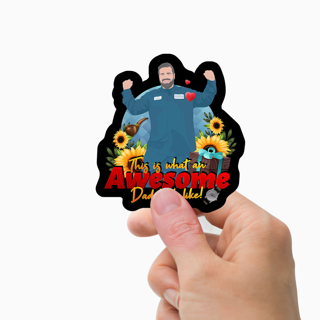 Awesome Dad  Stickers Personalized