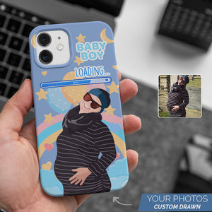 Personalized Custom Drawn Baby Boy Loading Phone Cases with Photos