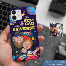 Load image into Gallery viewer, Personalized Custom Drawn Best Dad in the Universe Phone Cases with Photos
