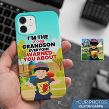 Load image into Gallery viewer, Personalized Custom Drawn I’m the Crazy Grandson Phone Cases with Photos
