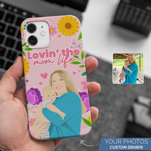 Personalized Custom Drawn Mom Life Phone Cases with Photos