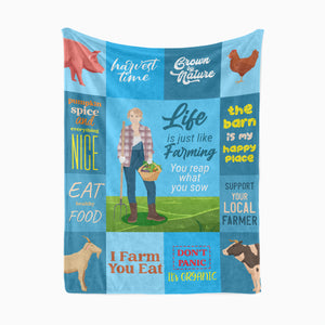 Personalized Farmer fleece blanket