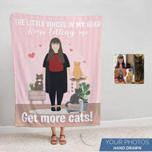 Load image into Gallery viewer, Personalized Get More Cats throw blanket
