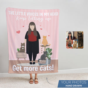 Personalized Get More Cats throw blanket