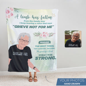 Personalized Grandma Grieve memories blanket