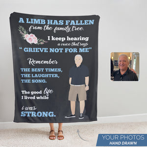 Personalized Grandpa Grieve memories blanket
