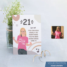 Load image into Gallery viewer, Personalized Stickers for 21st Birthday Card
