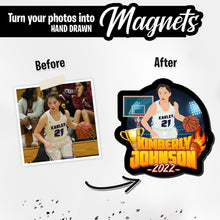 Load image into Gallery viewer, Personalized Magnets for Basketball Sports Portrait
