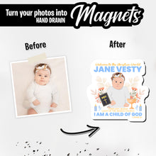 Load image into Gallery viewer, Personalized Magnets for Child of God Personalized Baptism Name
