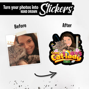 Personalized Stickers for Crazy cat lady