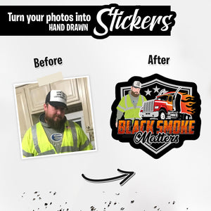 Personalized Stickers for Custom Black Smoke Matters Truck 
