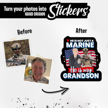 Load image into Gallery viewer, Personalized Stickers for Custom Marine Grandson
