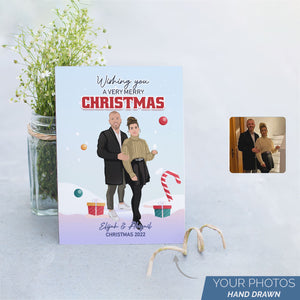 Personalized Stickers for Family Christmas Card
