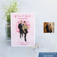 Load image into Gallery viewer, Personalized Stickers for Happy Anniversary Card
