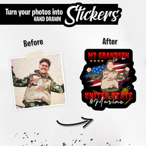 Personalized Stickers for Marine Grandson