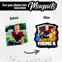 Load image into Gallery viewer, Personalized Magnets for Name Number Sports Picture
