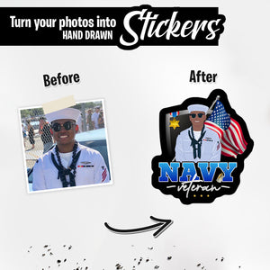 Personalized Stickers for Navy Veteran 