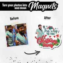 Load image into Gallery viewer, Personalized Magnets for This Way to The Christmas Party
