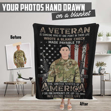 Load image into Gallery viewer, Personalized Stickers for Veteran Blanket

