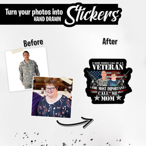 Personalized Stickers for Veteran Mom 