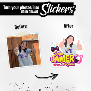Personalized Stickers for Wife Gamer Mom Stickers