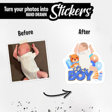 Load image into Gallery viewer, Personalized Stickers for its a boy stickers

