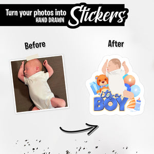Personalized Stickers for its a boy stickers