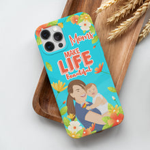 Load image into Gallery viewer, Personalized Moms Make Life Beautiful Phone Cases
