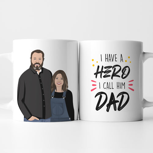 Personalized My Dad Is My Hero Mug