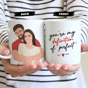 Personalized Name Mug with Definition Photo Drawing