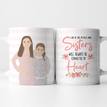 Load image into Gallery viewer, Personalized Sisters by Heart Mug
