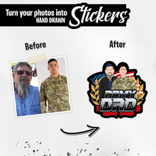 Load image into Gallery viewer, Personalized Stickers for Army Dad USA
