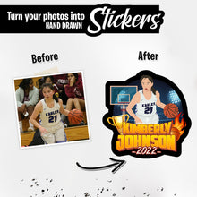 Load image into Gallery viewer, Personalized Stickers for Basketball Sports Portrait
