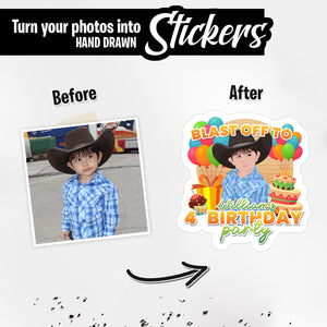 Personalized Stickers for Birthday Party Invitation
