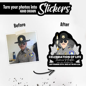 Personalized Stickers for Celebration of Life Police Memorial