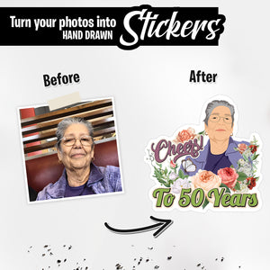 Personalized Stickers for Cheers to 50 Years
