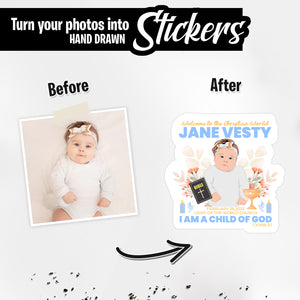 Personalized Stickers for Child of God Personalized Baptism Name